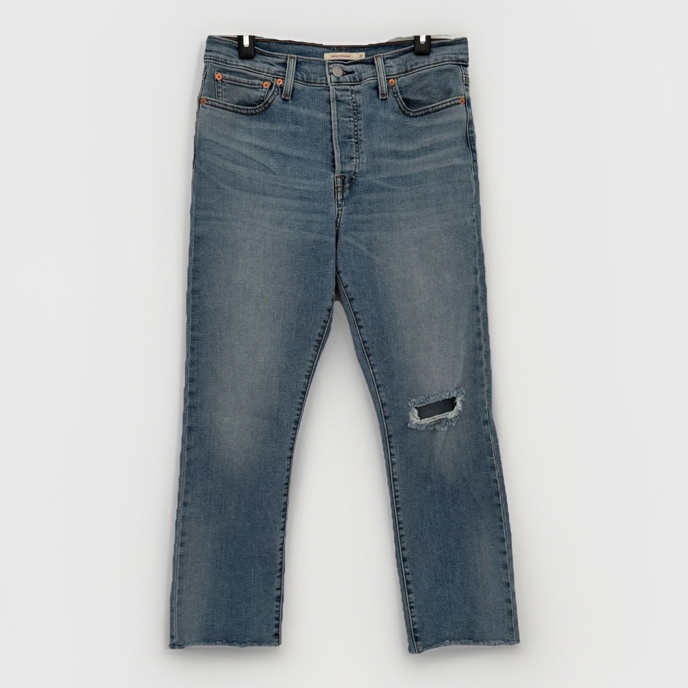 LEVI'S Jeans Womens 31 Blue Wedgie Straight Button Everyday Errands Minimalist